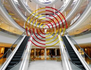 Beaugrenelle Felice Varini «Spirale jaune rouge» Paris 2017 Apsys